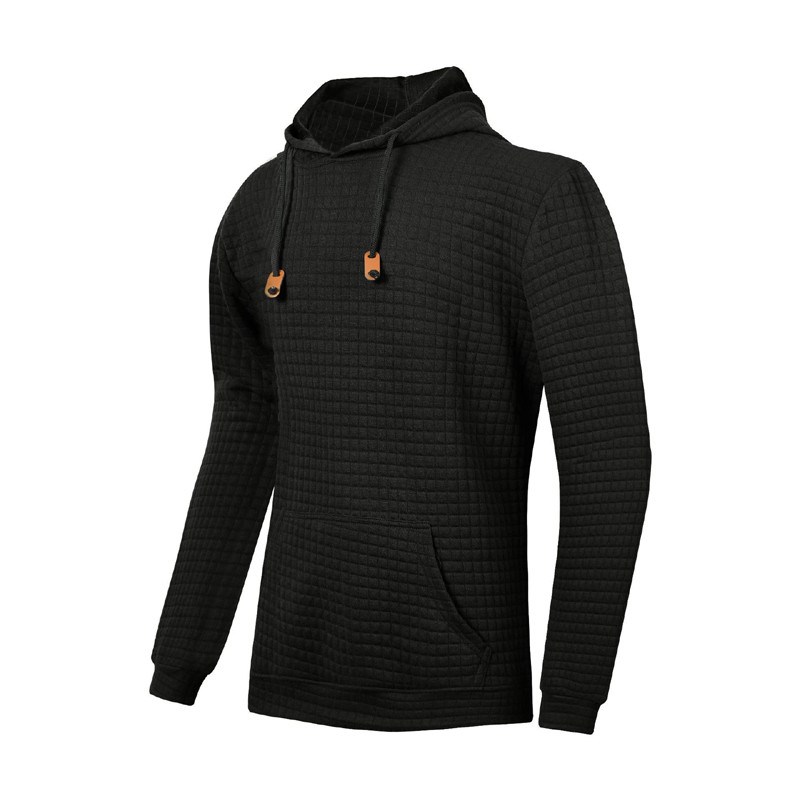 2023. aasta kevad, uus meeste pullover vabaaja žakaarst kampsun, meeste ruuduline tepitud puuvillasest riidest kapuutsiga pikkade varrukatega sportlik massiivne topp