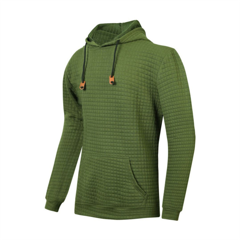 2023. aasta kevad, uus meeste pullover vabaaja žakaarst kampsun, meeste ruuduline tepitud puuvillasest riidest kapuutsiga pikkade varrukatega sportlik massiivne topp