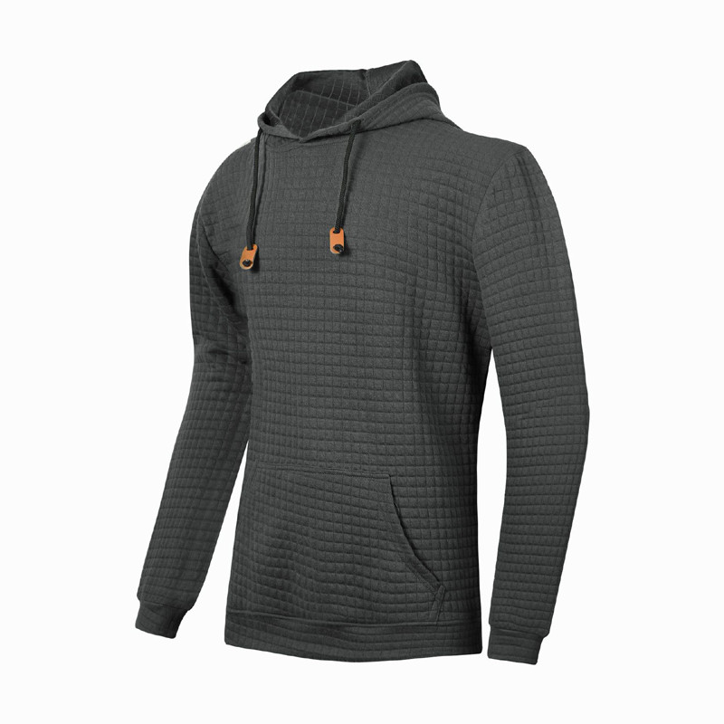 2023. aasta kevad, uus meeste pullover vabaaja žakaarst kampsun, meeste ruuduline tepitud puuvillasest riidest kapuutsiga pikkade varrukatega sportlik massiivne topp