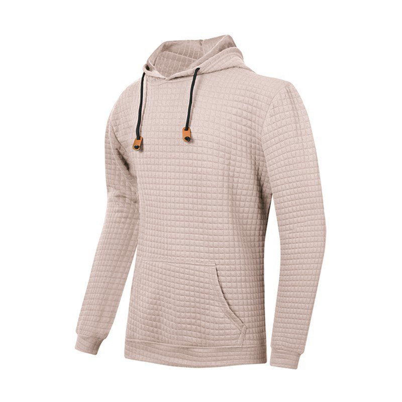 2023. aasta kevad, uus meeste pullover vabaaja žakaarst kampsun, meeste ruuduline tepitud puuvillasest riidest kapuutsiga pikkade varrukatega sportlik massiivne topp