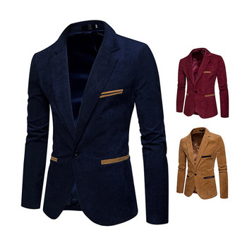 Άνοιξη Νέο Κοτλέ μακρυμάνικο σακάκι για ανδρικά ρούχα 2023 Business Casual Slim Fit Coats Blazers Gentleman Suit