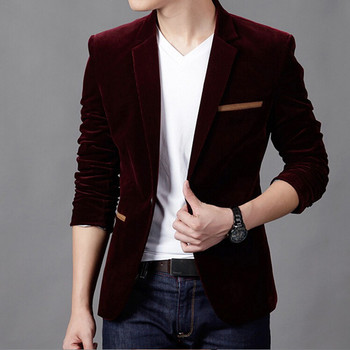Άνοιξη Νέο Κοτλέ μακρυμάνικο σακάκι για ανδρικά ρούχα 2023 Business Casual Slim Fit Coats Blazers Gentleman Suit