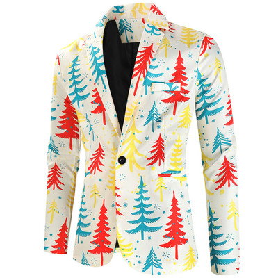 Moeprinteriga kostüüm jakk Meeste jõulumantel Punane Roheline Naljakas kostüüm Homme Uus Meeste Bleiser Suures suuruses jakid peole