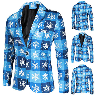Moeprinteriga kostüüm jakk Meeste jõulumantel Punane Roheline Naljakas kostüüm Homme Uus Meeste Bleiser Suures suuruses jakid peole