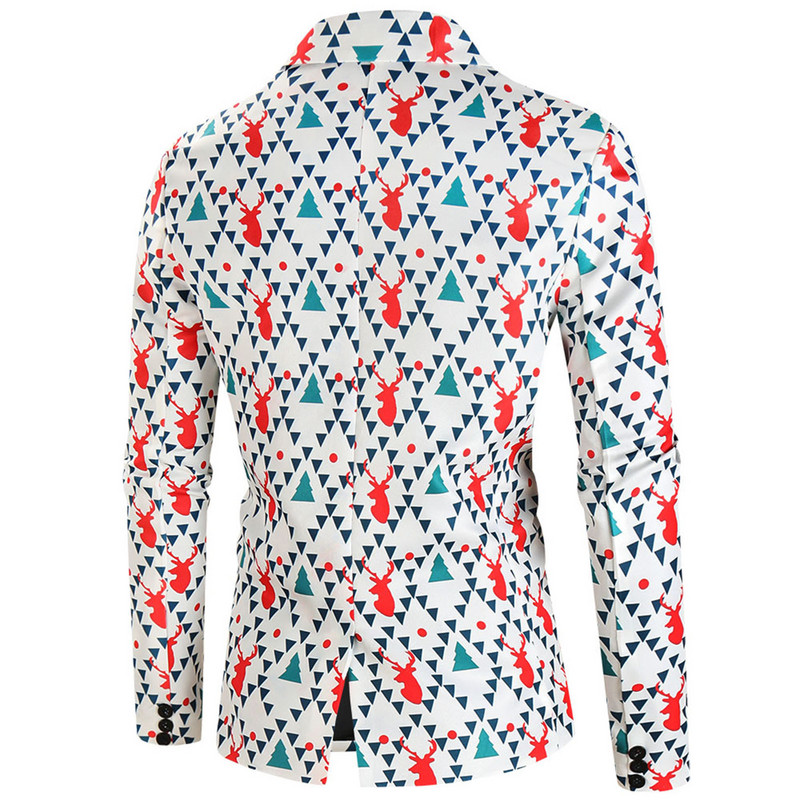 Moeprinteriga kostüüm jakk Meeste jõulumantel Punane Roheline Naljakas kostüüm Homme Uus Meeste Bleiser Suures suuruses jakid peole