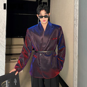 IEFB Trendy ανδρικό σακάκι σακάκι υγρό μεταλλικό κοστούμι πολύχρωμο σακάκι εξατομικευμένο ανδρικό διπλό ρούχο 2023 Φθινόπωρο 9C1345