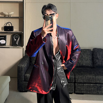 IEFB Trendy ανδρικό σακάκι σακάκι υγρό μεταλλικό κοστούμι πολύχρωμο σακάκι εξατομικευμένο ανδρικό διπλό ρούχο 2023 Φθινόπωρο 9C1345