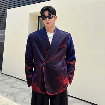 IEFB Trendy ανδρικό σακάκι σακάκι υγρό μεταλλικό κοστούμι πολύχρωμο σακάκι εξατομικευμένο ανδρικό διπλό ρούχο 2023 Φθινόπωρο 9C1345