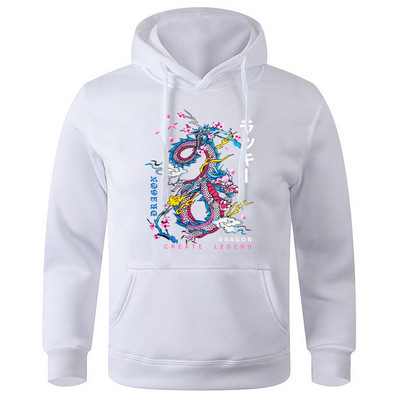 Dragon Create Legend Hoodie s kapuljačom s otisnutim oblacima Muški hip hop noviteti Puloveri Prozračne mekane majice s kapuljačom Ležerna modna majica s kapuljačom