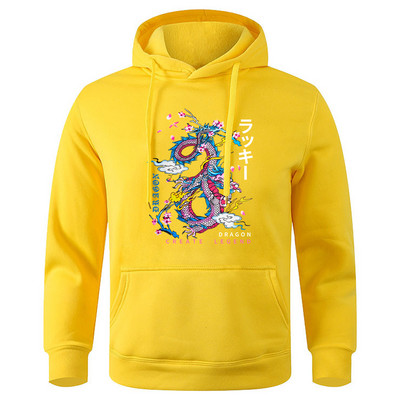 Dragon Create Legend Hoodie s kapuljačom s otisnutim oblacima Muški hip hop noviteti Puloveri Prozračne mekane majice s kapuljačom Ležerna modna majica s kapuljačom