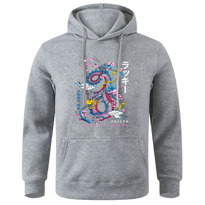Dragon Create Legend Hoodie s kapuljačom s otisnutim oblacima Muški hip hop noviteti Puloveri Prozračne mekane majice s kapuljačom Ležerna modna majica s kapuljačom