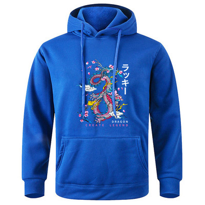 Dragon Create Legend Hoodie s kapuljačom s otisnutim oblacima Muški hip hop noviteti Puloveri Prozračne mekane majice s kapuljačom Ležerna modna majica s kapuljačom