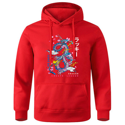 Dragon Create Legend Hoodie s kapuljačom s otisnutim oblacima Muški hip hop noviteti Puloveri Prozračne mekane majice s kapuljačom Ležerna modna majica s kapuljačom