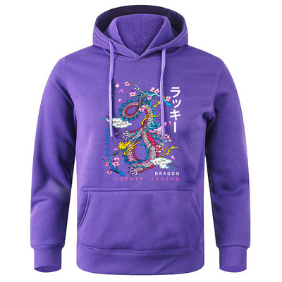 Dragon Create Legend Hoodie s kapuljačom s otisnutim oblacima Muški hip hop noviteti Puloveri Prozračne mekane majice s kapuljačom Ležerna modna majica s kapuljačom