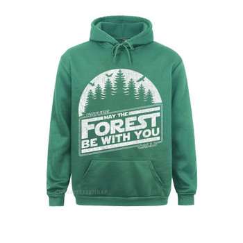 Είθε το δάσος να είναι μαζί σας Nature Camp Graphic Premium με κουκούλα πουλόβερ Φούτερ για την Ημέρα του πατέρα Γυναικείες φούτερ Ρούχα δρόμου Rife