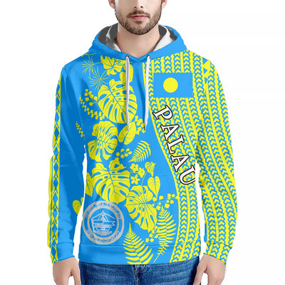 Drop dostava Prilagođena sportska odjeća Polinezijskih plemena Palau Otoci Cvjetni print Ležerne majice s kapuljačom Dugi rukavi Puloveri s kapuljačom