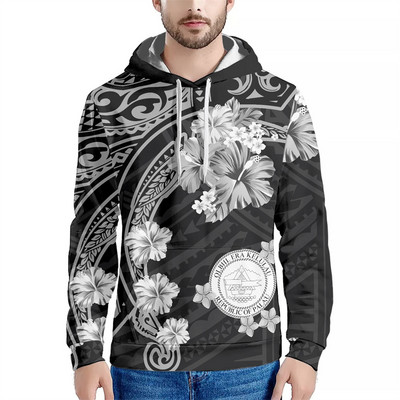 Drop dostava Prilagođena sportska odjeća Polinezijskih plemena Palau Otoci Cvjetni print Ležerne majice s kapuljačom Dugi rukavi Puloveri s kapuljačom