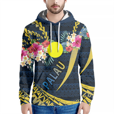 Drop dostava Prilagođena sportska odjeća Polinezijskih plemena Palau Otoci Cvjetni print Ležerne majice s kapuljačom Dugi rukavi Puloveri s kapuljačom