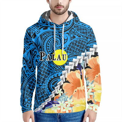 Drop dostava Prilagođena sportska odjeća Polinezijskih plemena Palau Otoci Cvjetni print Ležerne majice s kapuljačom Dugi rukavi Puloveri s kapuljačom