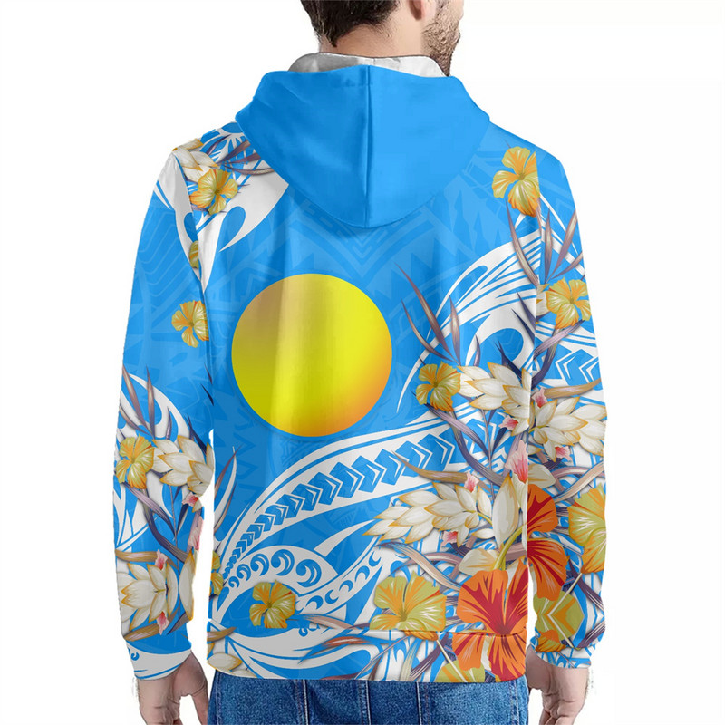 Drop dostava Prilagođena sportska odjeća Polinezijskih plemena Palau Otoci Cvjetni print Ležerne majice s kapuljačom Dugi rukavi Puloveri s kapuljačom