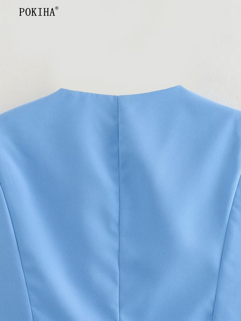 Pokiha uus mood naiste küljetaskud ees nööbid vest ja kõrge vöökoht lõhestatud midi seelikud naistele kaheosalised komplektid Mujer