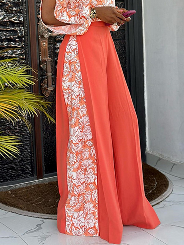 2-dijelni ženski kompleti Dashiki afričko proljeće jesen odgovarajući setovi s prorezima na rukavima s cvjetnim printom Top i hlače Odijela Odjeća