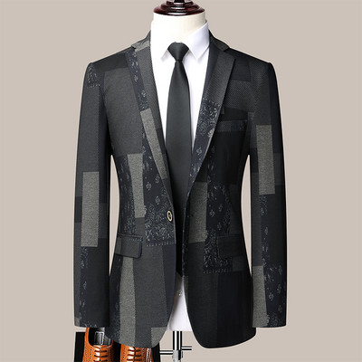 Fashion Blazers Ανδρικά σακάκια Fashion Slim Casual παλτό Όμορφα Masculino επαγγελματικά μπουφάν Κοστούμια Check Ανδρικά blazer μπλουζάκια