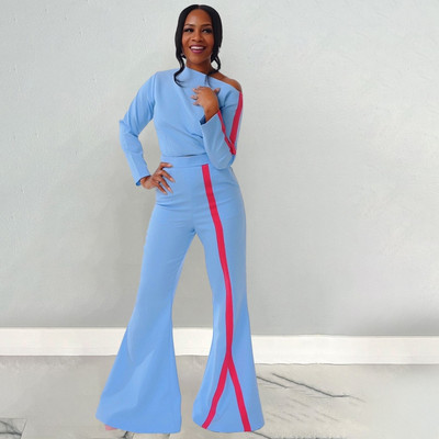 Σετ 2 τεμαχίων Νέα άφιξη Άνοιξη φθινόπωρο ασορτί γυναικεία σετ Δύο τεμάχια Σετ μακρυμάνικο μπλουζάκι και παντελόνι Κοστούμια ρούχα Ρούχα