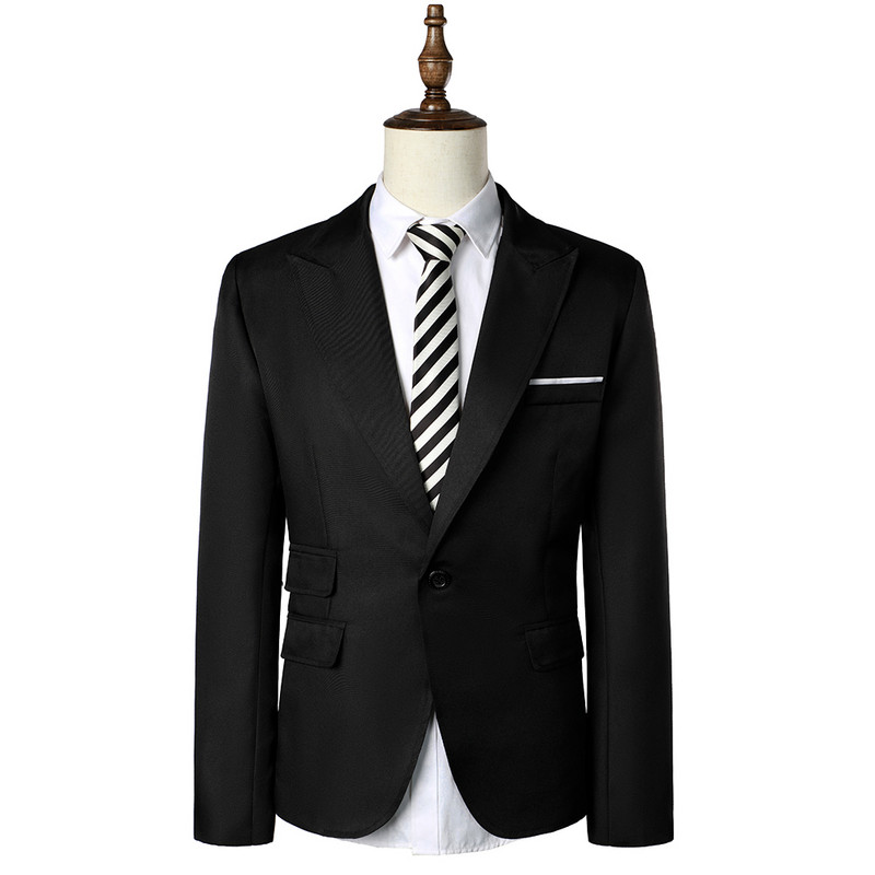 Meeste bleiser, dekoratiivne rinnatasku disain meeste ülikond pulmadeks põhjuslik pidulik igapäevane meeste pikkade varrukatega ühe nööbiga bleiser