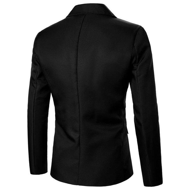 Meeste bleiser, dekoratiivne rinnatasku disain meeste ülikond pulmadeks põhjuslik pidulik igapäevane meeste pikkade varrukatega ühe nööbiga bleiser