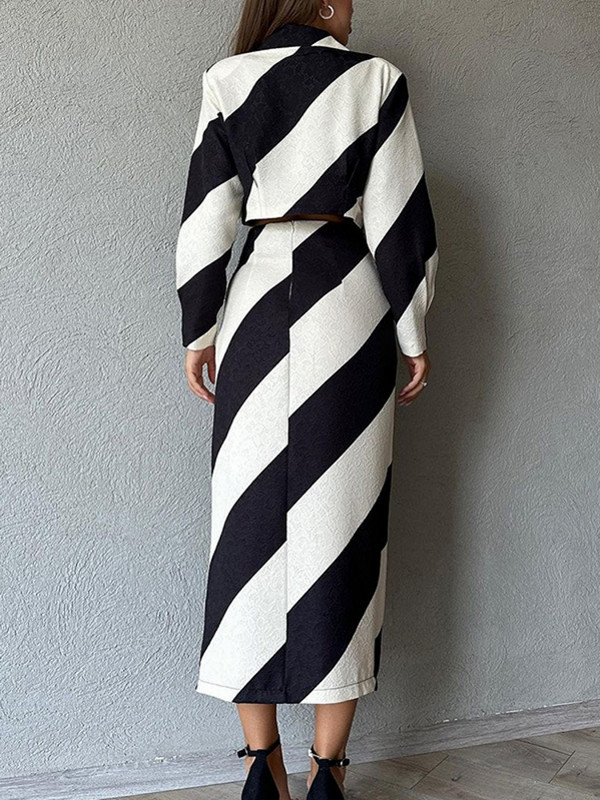 Naiste sügiskomplektid, kaheosaline komplekt V-kaelusega, pikkade varrukatega topp ja elegantne pika seelikuga kõrge tänavariietus, vabaaja kontorikostüüm naiste jaoks