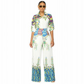 2-osalised komplektid Uus saabumine Naiste kevad-sügis Sobivad komplektid Lilletrükk Kaheosalised komplektid Ülemised püksid Ülikonnad Riided Riietus