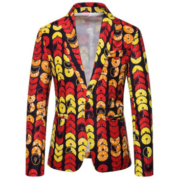 Το νέο ανδρικό κοστούμι Yanhua Ethnic Style με μονό στήθος casual κοστούμι για να φιλοξενήσει το λουλουδάτο τζάκετ ανδρικό Blazer Slim Fit Party
