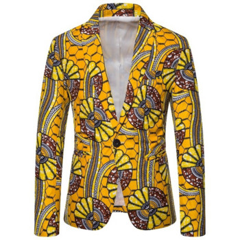 Το νέο ανδρικό κοστούμι Yanhua Ethnic Style με μονό στήθος casual κοστούμι για να φιλοξενήσει το λουλουδάτο τζάκετ ανδρικό Blazer Slim Fit Party