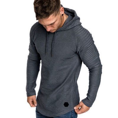 Sügistalvine meeste vabaaja kapuutsiga dressipluus Outwear Uus mood meeste pikkade varrukatega ühevärviline vabaaja kapuutsiga pullover