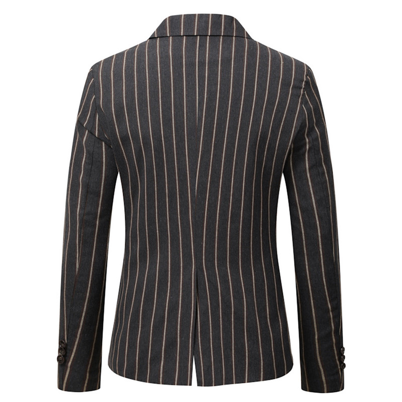 Meeste vabaaja triibulised bleiserid mantlid Korea mood Meeste riided Sügis- ja talveülikond Jope Meeste Slim Fit Tänavarõivaste Ülikonnamantel