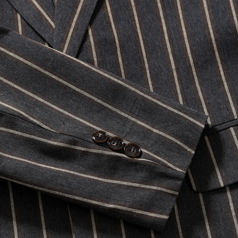 Meeste vabaaja triibulised bleiserid mantlid Korea mood Meeste riided Sügis- ja talveülikond Jope Meeste Slim Fit Tänavarõivaste Ülikonnamantel