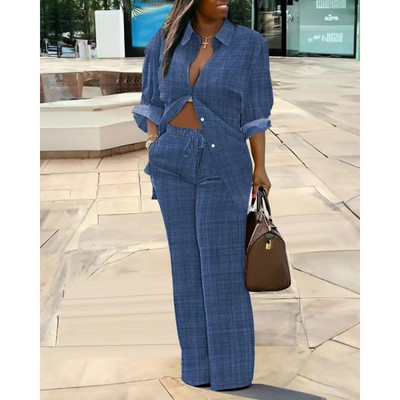 2-osalised naiste komplektid 2023, uus saabumine, suve sügis, sobivad komplektid triibuline printimine kaheosalised komplektid ülemised püksid ülikonnad komplektid rõivad