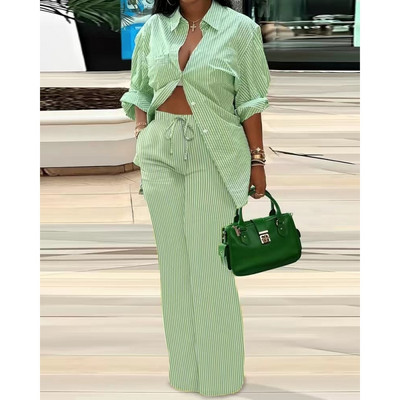 2-osalised naiste komplektid 2023, uus saabumine, suve sügis, sobivad komplektid triibuline printimine kaheosalised komplektid ülemised püksid ülikonnad komplektid rõivad