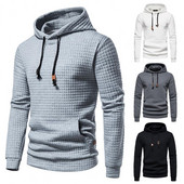 Μόδα ανδρική φούτερ με κουκούλα ελαστικό κορδόνι ζωγραφικής Ζεστό φθινοπωρινό χειμωνιάτικο ανδρικό μονόχρωμο πουλόβερ με κουκούλα Streetwear