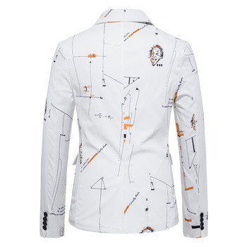 Ανδρικά σακάκια κοστούμι σακάκι με λεπτή εφαρμογή 2022 Μόδα με μονό κουμπί Einstein Κοστούμι χορού για πάρτι Homme For Ανδρικά ρούχα Streetwear
