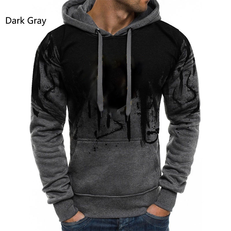 Hanorac cu glugă pentru bărbat Splash Ink, toamnă, iarnă, cu mânecă lungă, pulover