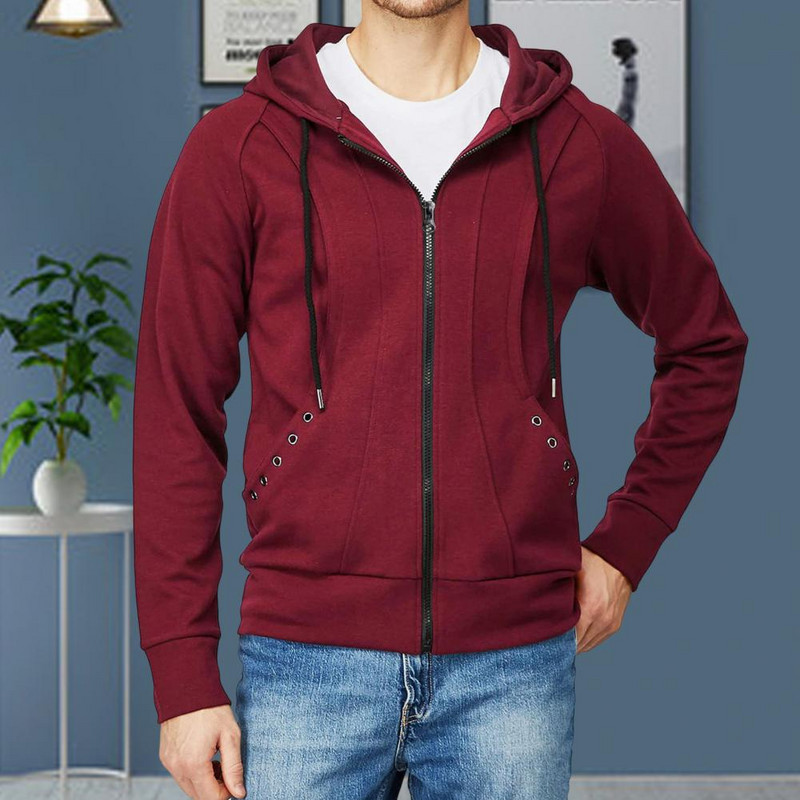 Jesen Zima Ženski kaput s patentnim zatvaračem, dugim rukavima, jednobojna kapa s kapuljačom, koja održava toplinu, uski kardigan s kapuljačom