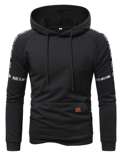 Φθινοπωρινό χειμωνιάτικο ανδρικό πουλόβερ μόδας με κουκούλα Casual πουλόβερ με κουκούλα Μπουφάν τσέπης Ρούχα γυμναστικής για τζόκινγκ