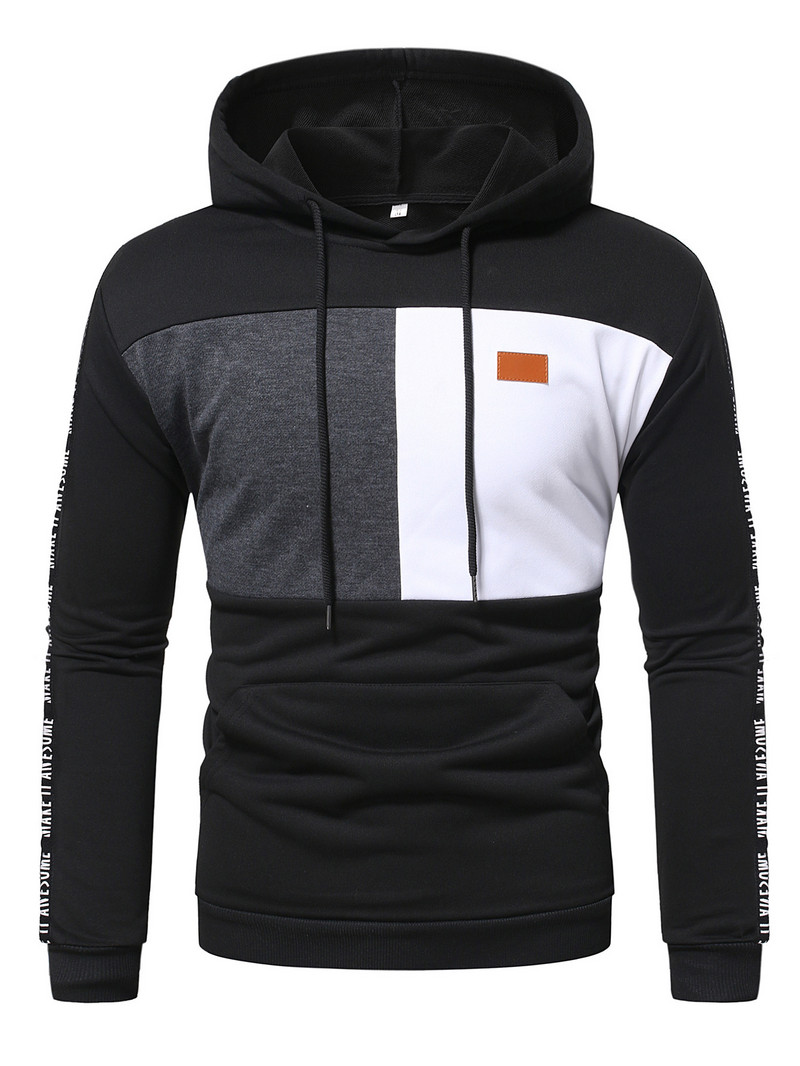 Φθινοπωρινό χειμωνιάτικο ανδρικό πουλόβερ μόδας με κουκούλα Casual πουλόβερ με κουκούλα Μπουφάν τσέπης Ρούχα γυμναστικής για τζόκινγκ