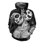 Gothic Beauty Skeleton Harajuku pulover Muški/Ženski Hip Hop Streetwear Hoodie Skull Sexy Rose Dječaci Djevojčice Prevelika majica