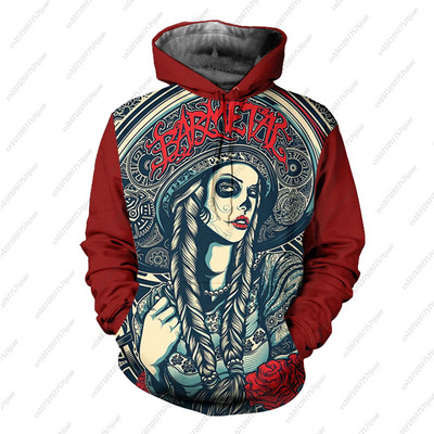 Gothic Beauty Skeleton Harajuku pulover Muški/Ženski Hip Hop Streetwear Hoodie Skull Sexy Rose Dječaci Djevojčice Prevelika majica