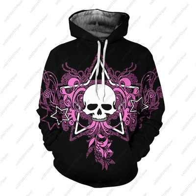 Gothic Beauty Skeleton Harajuku pulover Muški/Ženski Hip Hop Streetwear Hoodie Skull Sexy Rose Dječaci Djevojčice Prevelika majica