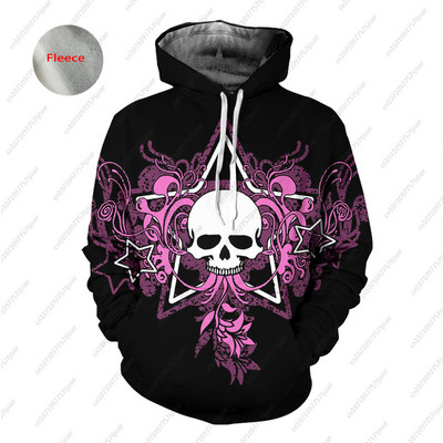Gothic Beauty Skeleton Harajuku pulover Muški/Ženski Hip Hop Streetwear Hoodie Skull Sexy Rose Dječaci Djevojčice Prevelika majica