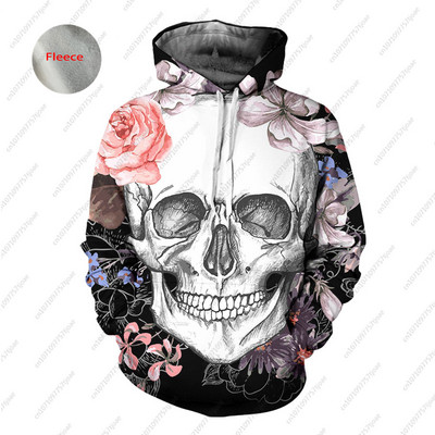 Gothic Beauty Skeleton Harajuku pulover Muški/Ženski Hip Hop Streetwear Hoodie Skull Sexy Rose Dječaci Djevojčice Prevelika majica